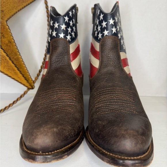 Womens JB Dillon USA Cowboy Boots Leather American Flag size B. - Picture 8 of 15
